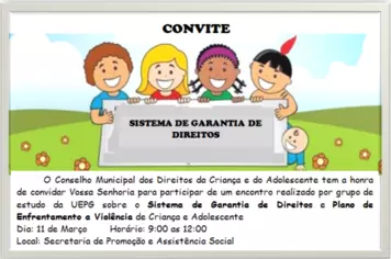 Encontro sobre o Sistema de Garantia de Direitos e Plano de Enfrentamento a Violência de Criança e adolescente