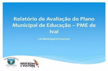 Relatório de Avaliação do Plano Municipal de Educação