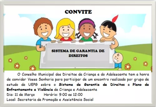 Encontro sobre o Sistema de Garantia de Direitos e Plano de Enfrentamento a Violência de Criança e adolescente