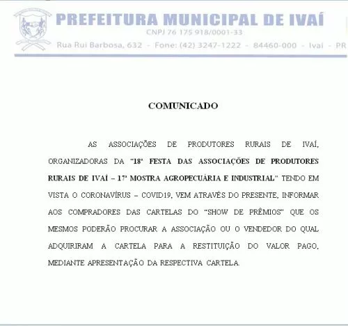 COMUNICADO