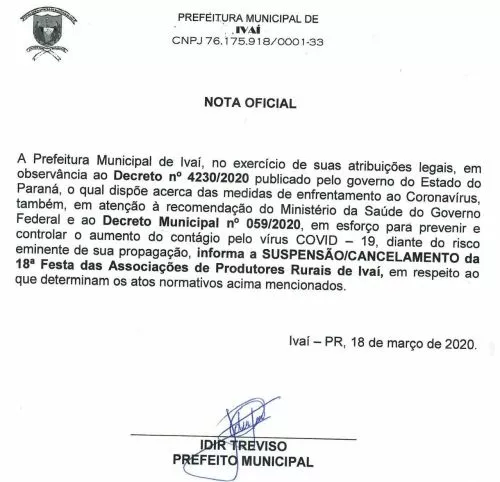 Nota Oficial