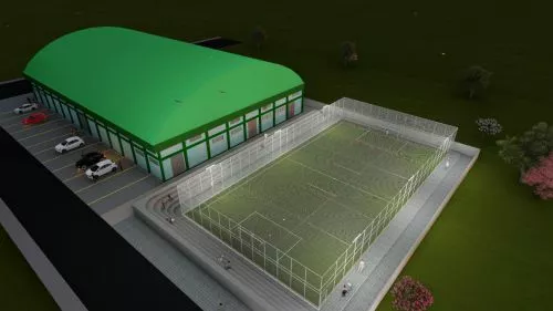 QUADRA ESPORTIVA COM GRAMA SINTÉTICA