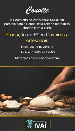 Curso Produção de Pães Caseiros e Artesanais