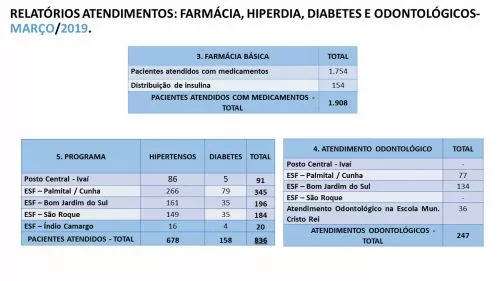 Relatórios Serviços de Saúde Março de 2019
