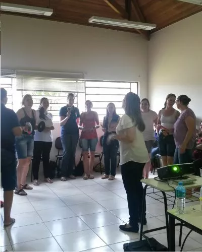 Capacitação pedagógica das professoras e equipe pedagógica da Rede Municipal de Ensino.